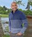 Men's Blue Marled Knit Jumper-1