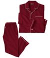 Bordeaux flanellen pyjama  Atlas For Men