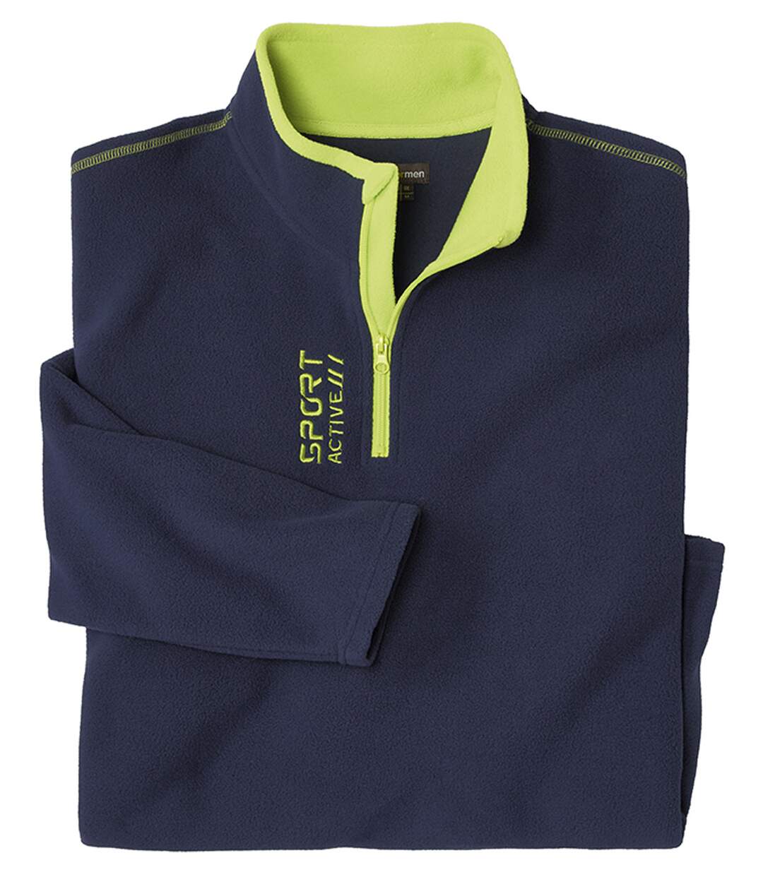 Pack of 2 Men's Sporty Microfleece Jumpers - Grey Navy-9