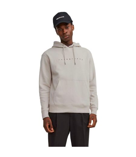 Mens Logo Hoodie Moonbeam Jack And Jones