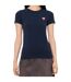 Womens/ladies Cotton T-shirt Navy Blue Guess-2