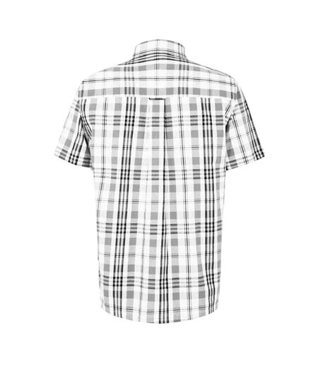 Mens Checked Cotton Shirt White Lee Cooper