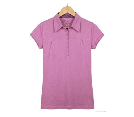 Polo MAYFLOWER DUSTY4 mauve à fronces : l'élégance féminine en pur coton