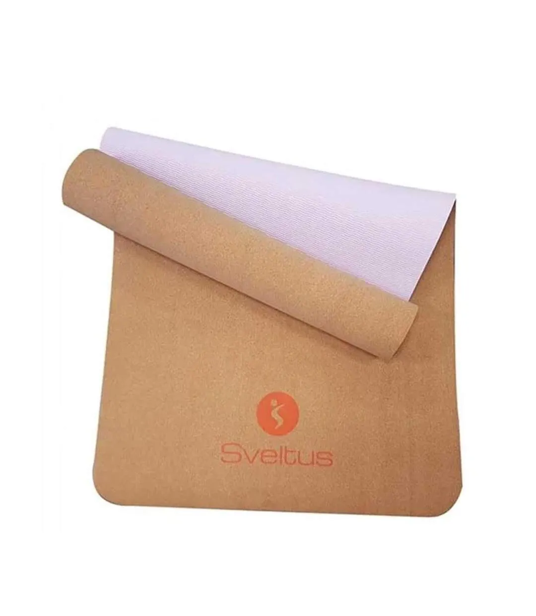 Tapis de yoga liège/mauve femme sveltus bye-1