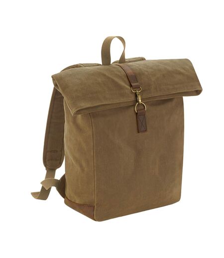 Quadra Heritage Waxed Canvas Leather Accent Backpack (Desert Sand) (One Size) - UTRW7077