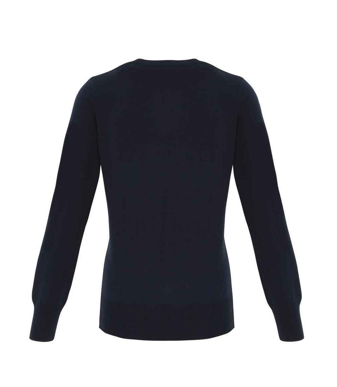 Womens/ladies Essential Acrylic V Neck Cardigan Navy Premier-2