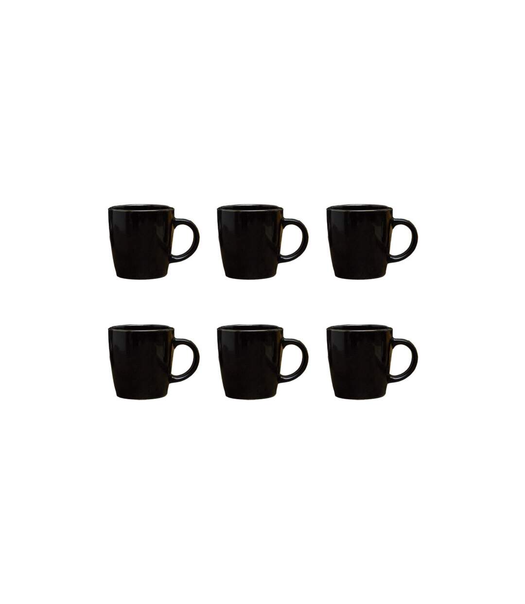 Lot de 6 Mugs en Céramique Lounge 40cl Noir-1