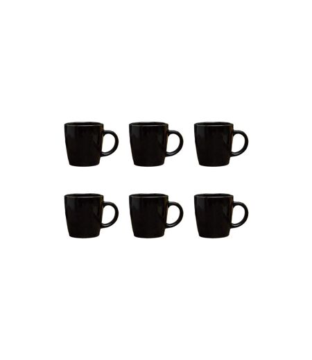 Lot de 6 Mugs en Céramique Lounge 40cl Noir