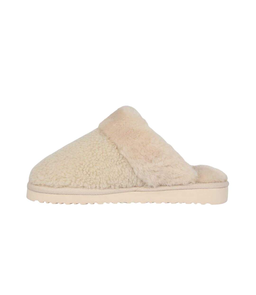 Womens/ladies Suede Faux Fur Lined Mule Slippers Cream Jack Wills-3