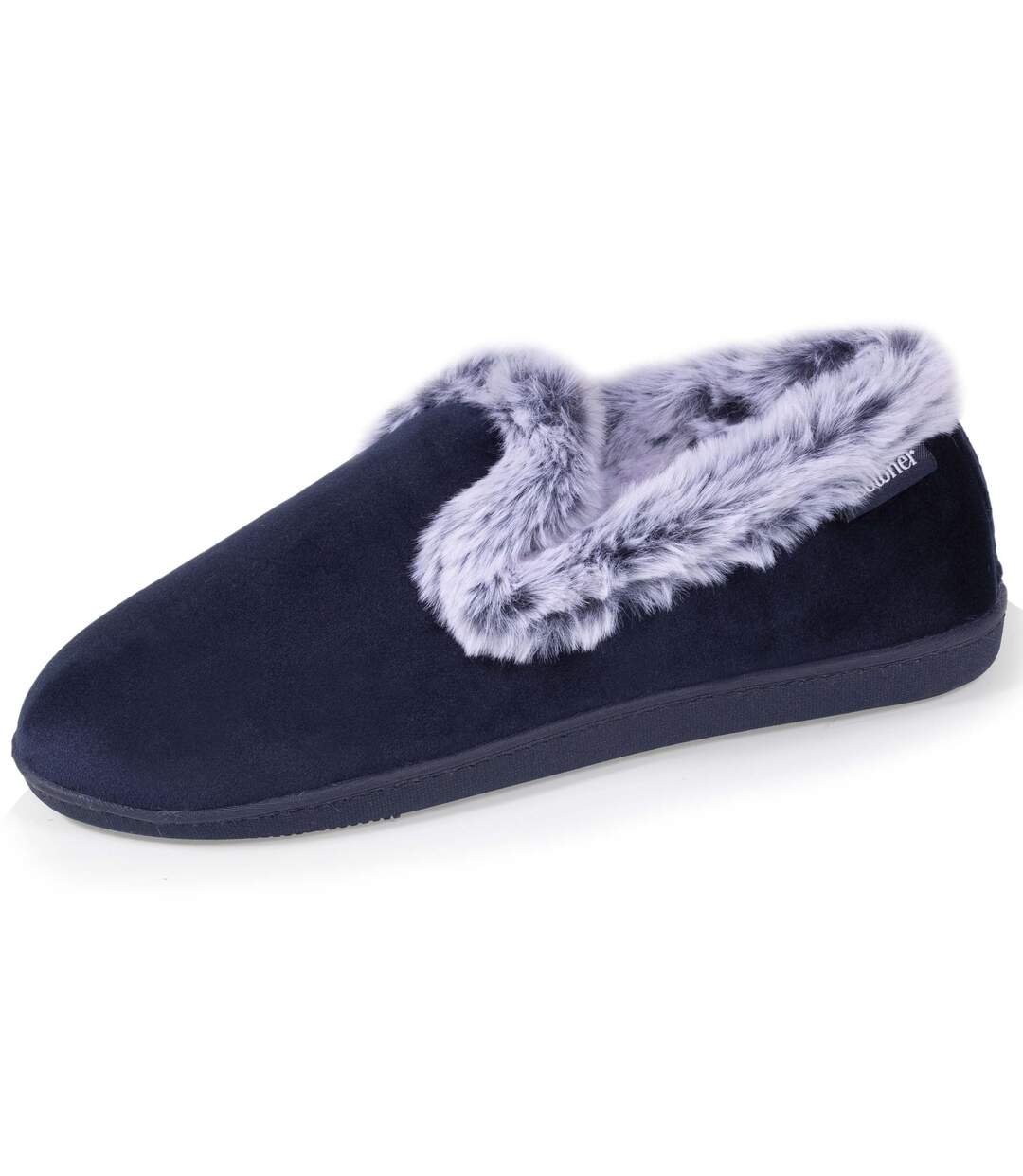 Isotoner Chaussons Charentaises femme détails fausse fourrure-1