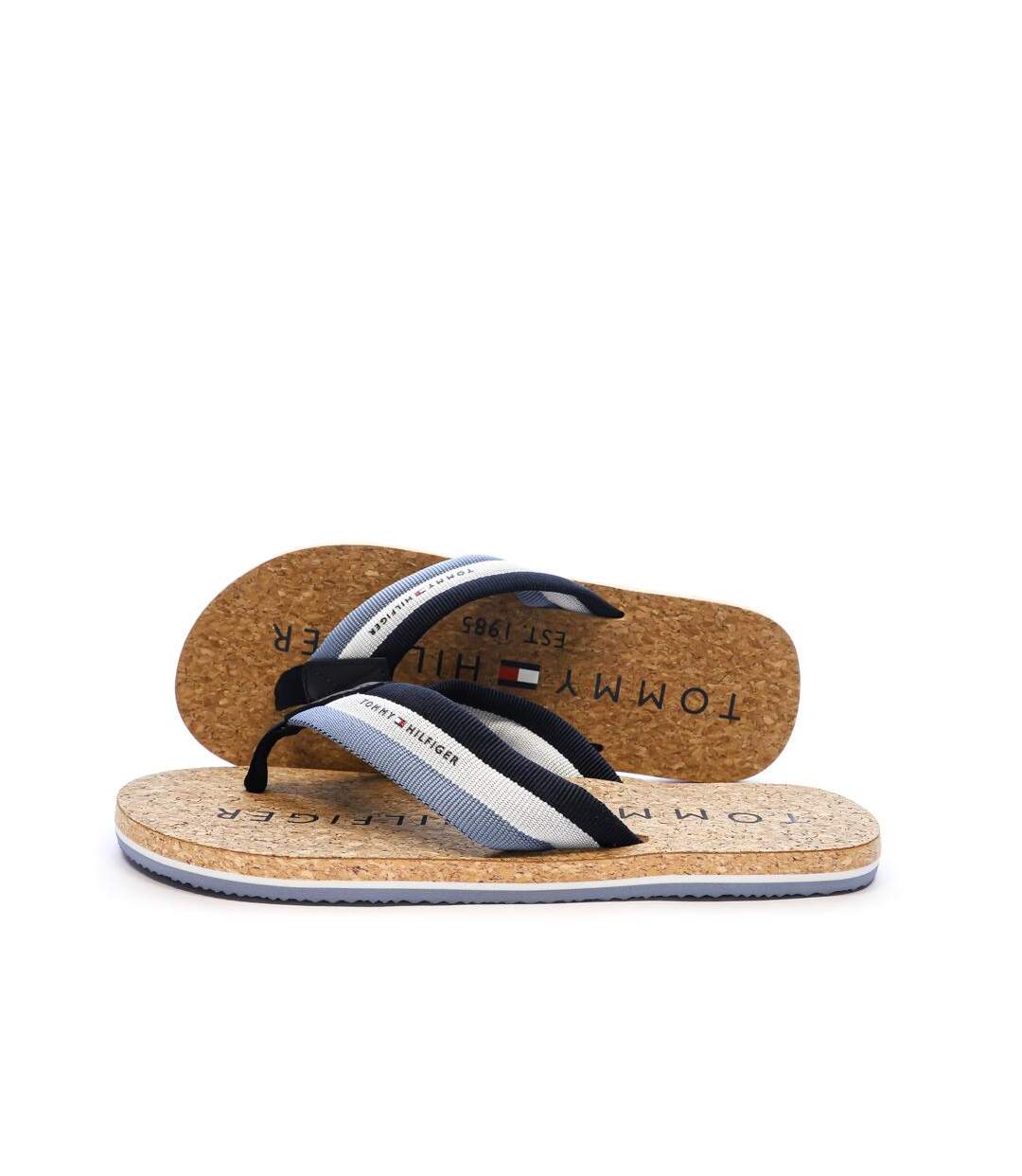 Tongs bleu homme tommy hilfiger hilfiger cork beach-1