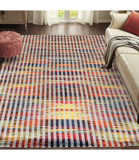 Tapis kilim fait à la main en laine motif géométrique