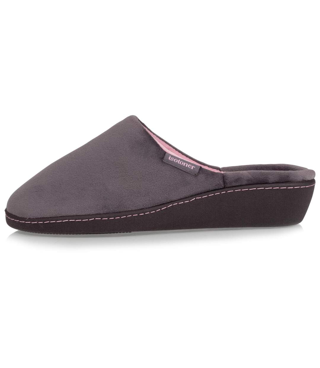 Isotoner Chaussons Mules femme ultra doux, ultra confort talon de 4 cm