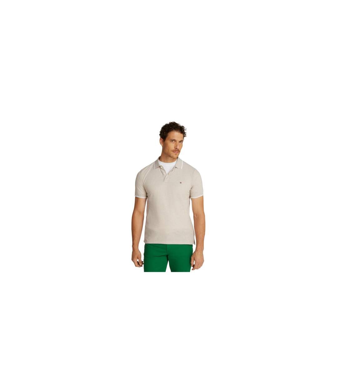Mens Regular Polo Shirt Sandalwood Tommy Hilfiger-1