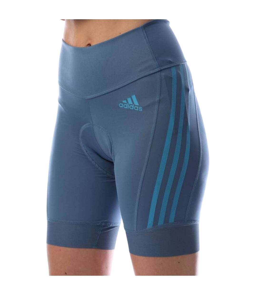 Cuissard De Cyclisme Motif/style Rayure Latérale Femme Bleu Adidas-1