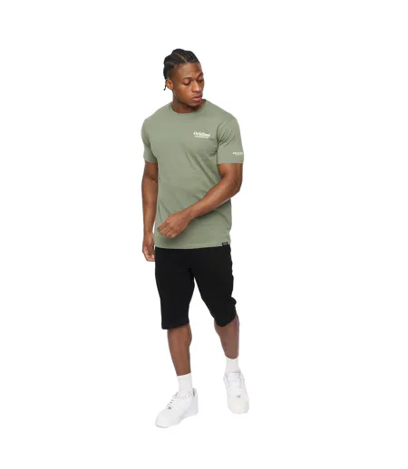 Mens Simtanks T-shirt Olive Crosshatch