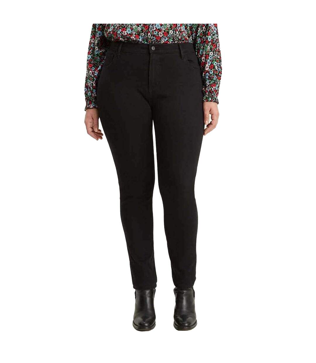 Womens/ladies 721 High Rise Plus Skinny Jeans Black Levis-4