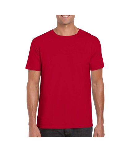 Mens soft style ringspun t shirt cherry red Gildan