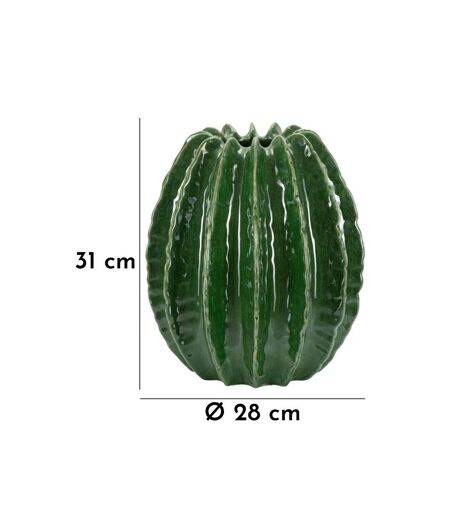 Vase Déco en Céramique Cactus 31cm Vert