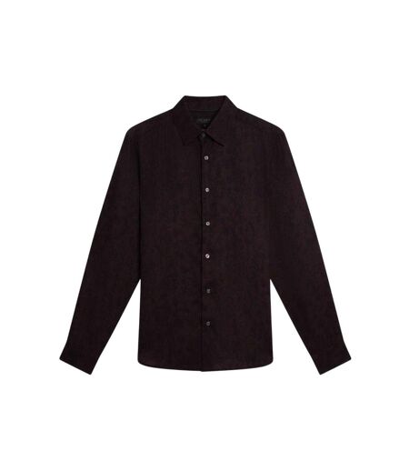 Chemise Manches Longues Motif/style Floral Homme Marron Foncé Ted Baker