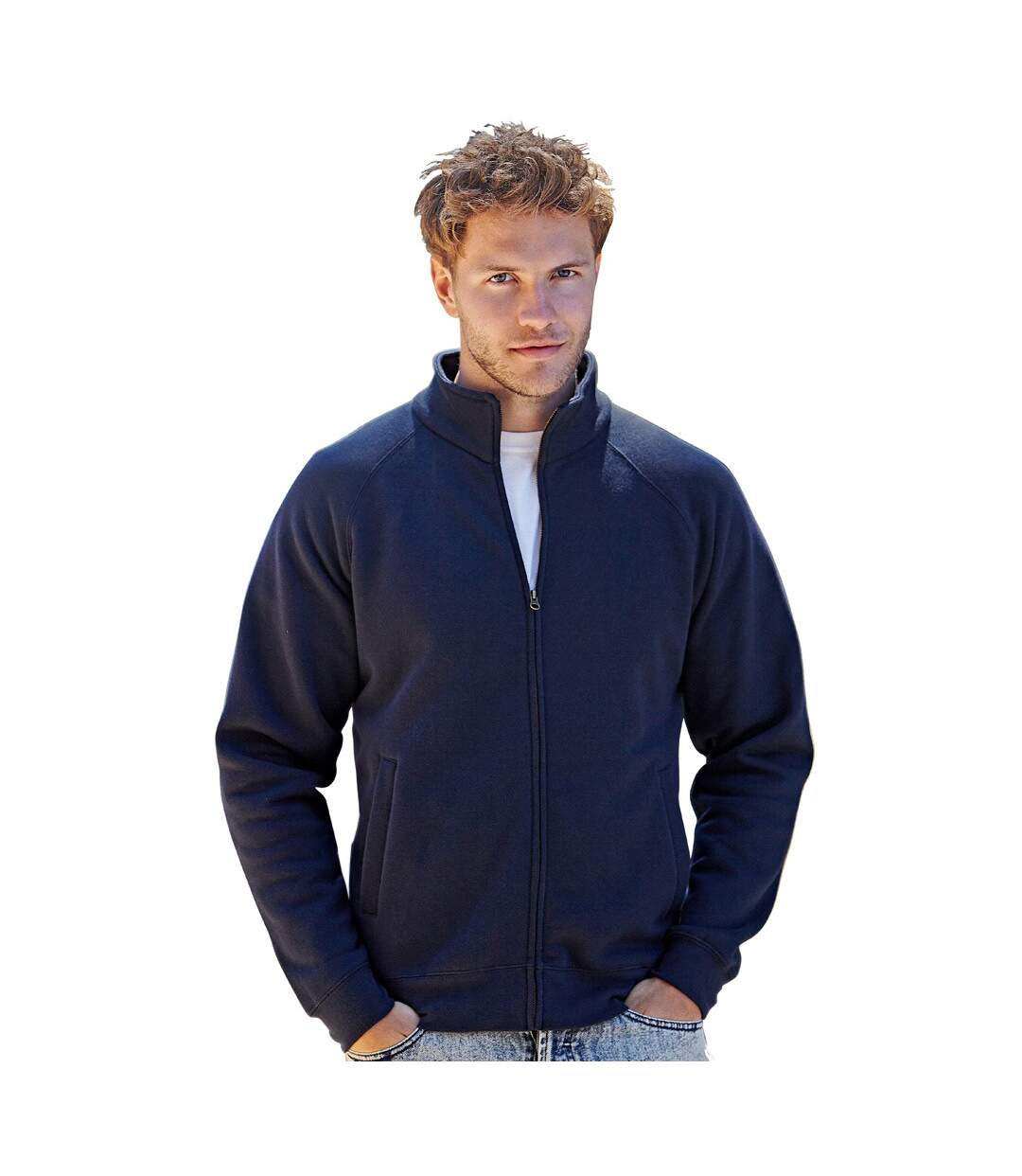 Sweatshirt à fermeture zippée homme bleu marine profond Fruit of the Loom-3