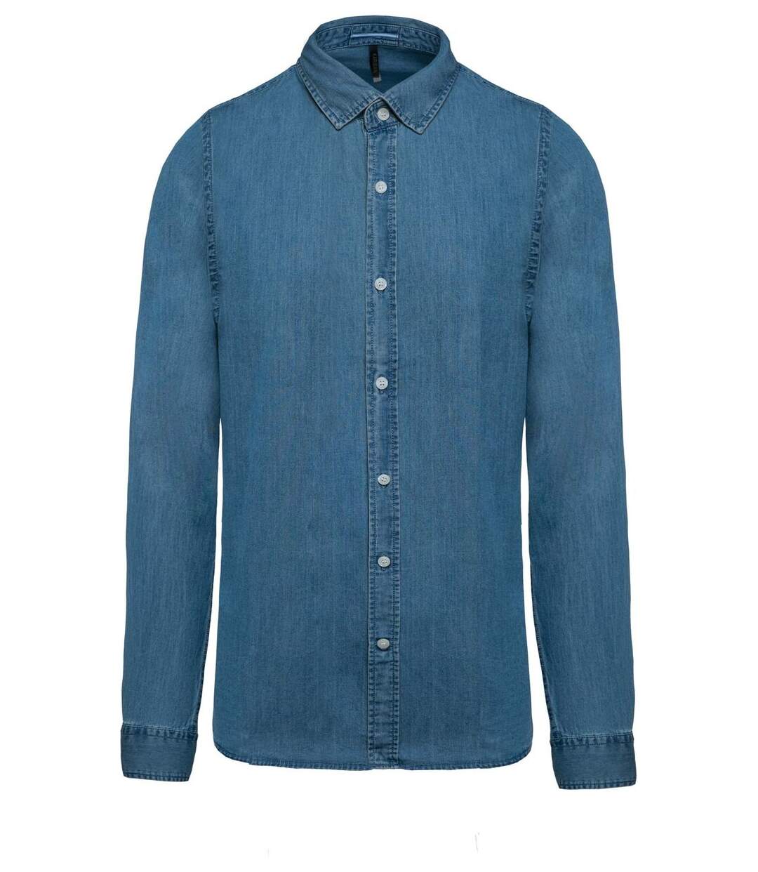 Chemise chambray manches longues - K512 - bleu - homme-1