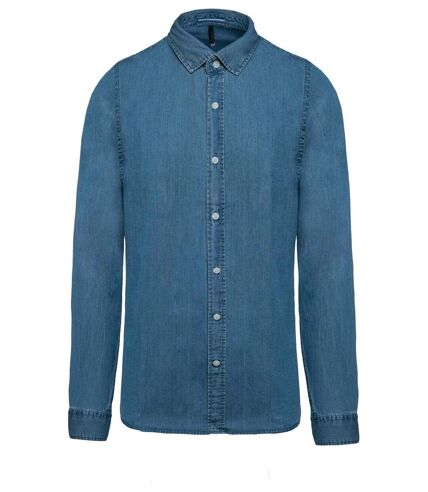 Chemise chambray manches longues - K512 - bleu - homme