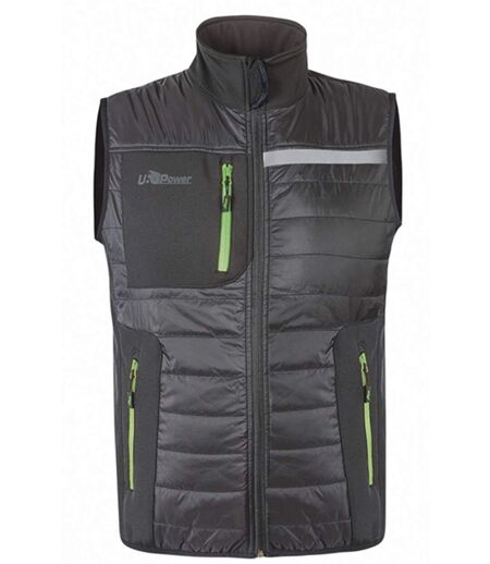 Bodywarmer de travail - Homme - UPFU278 - gris asphalte et vert