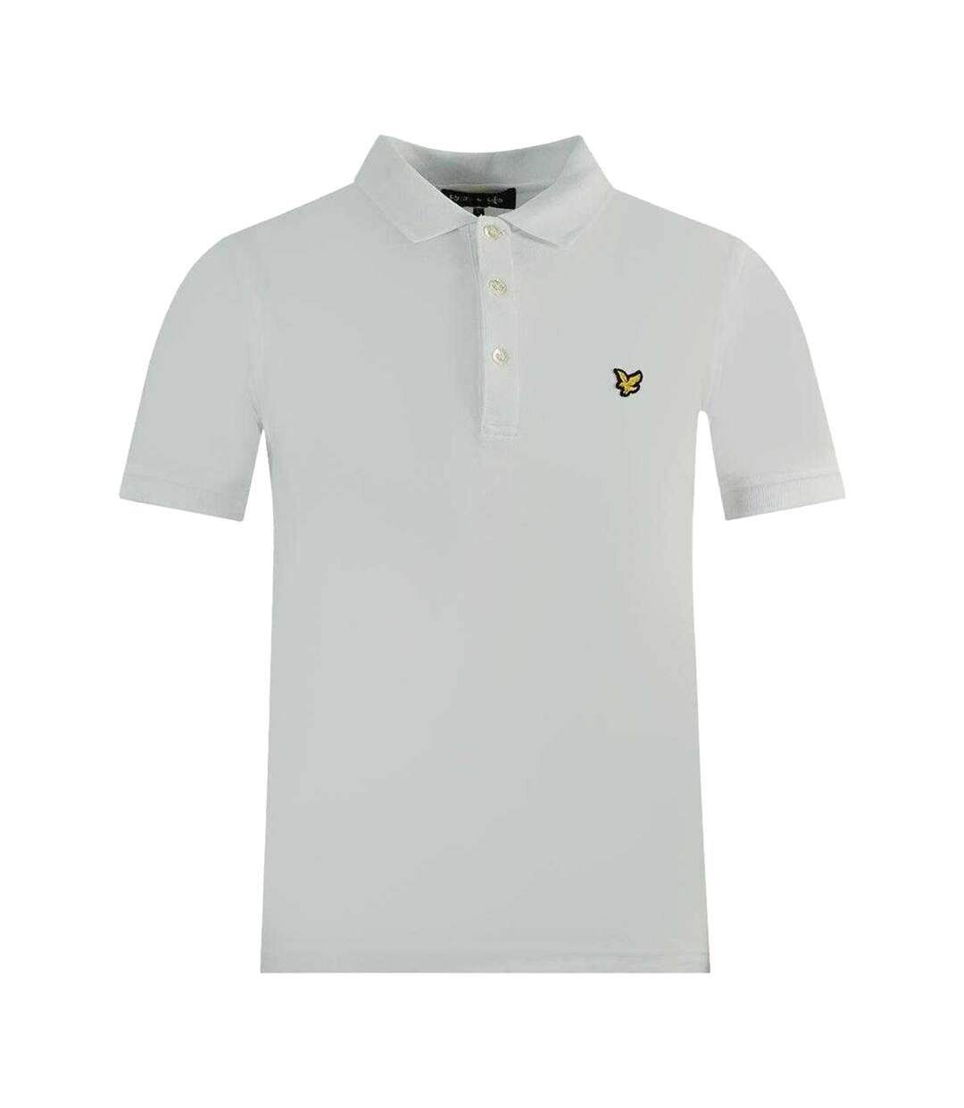 Mens Plain Logo Polo Shirt White Lyle & Scott-1
