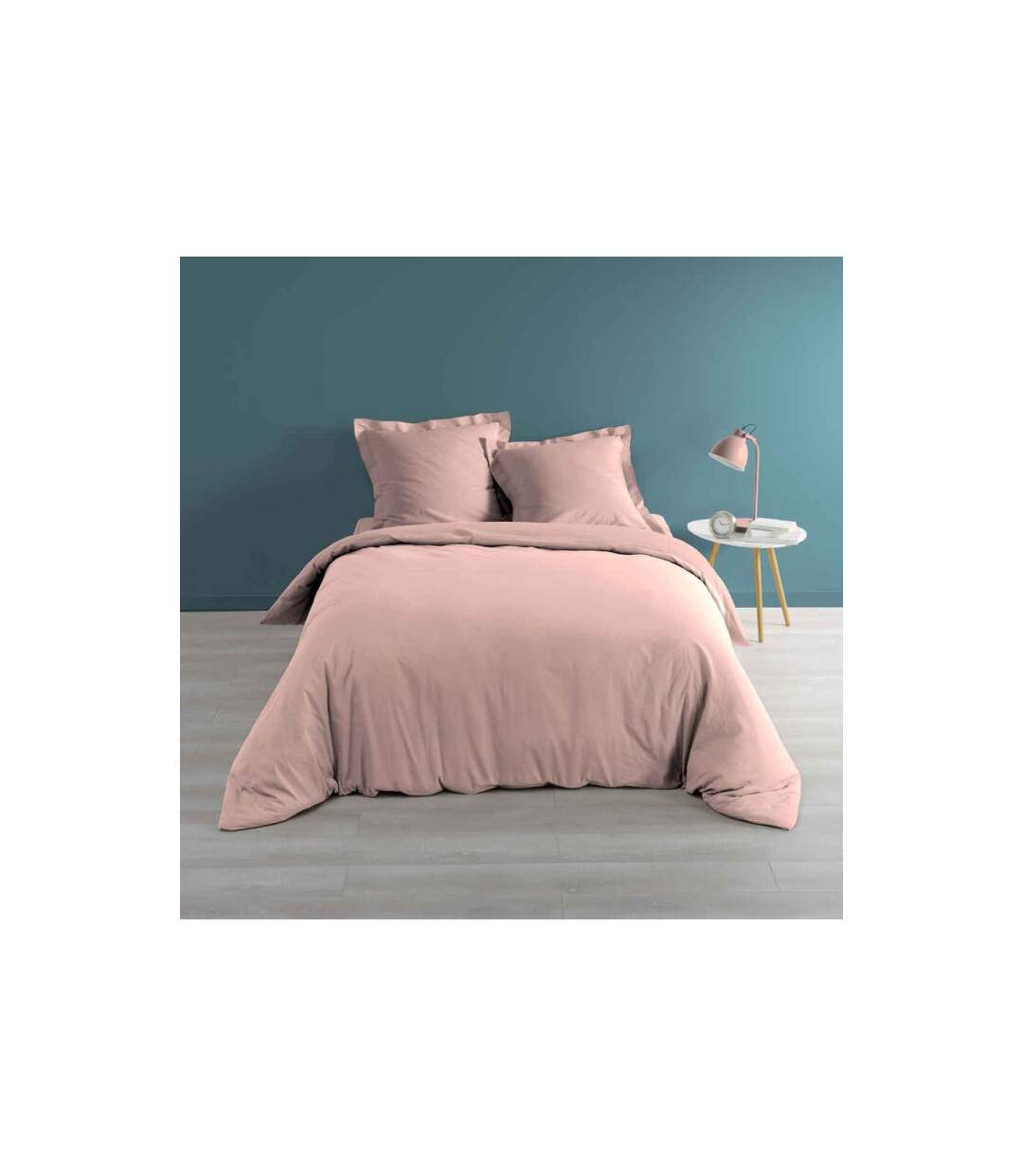 Housse de Couette Percaline 240x220cm Rose-1