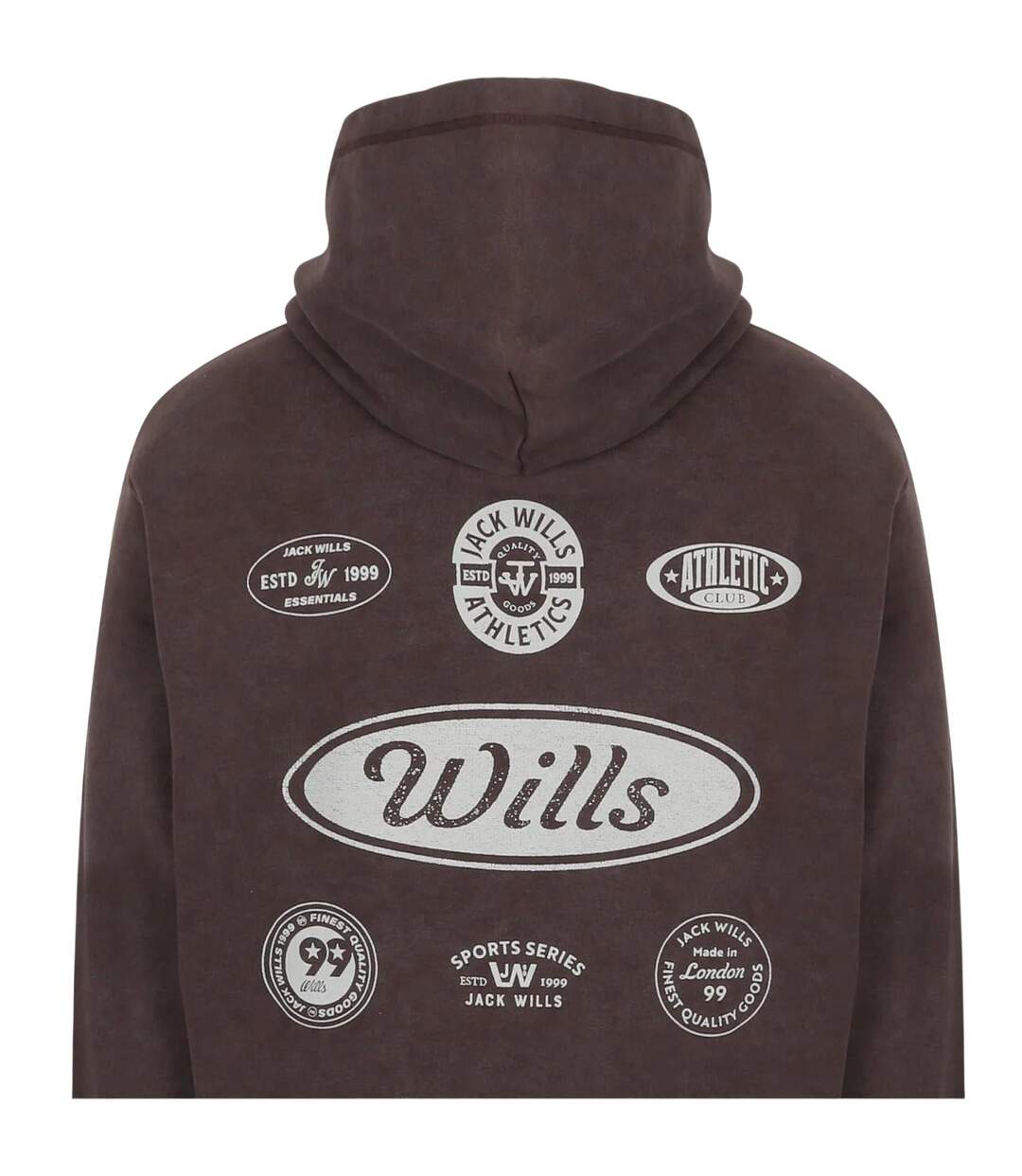 Mens Relaxed Fit Hoodie Black Coffee Jack Wills-3