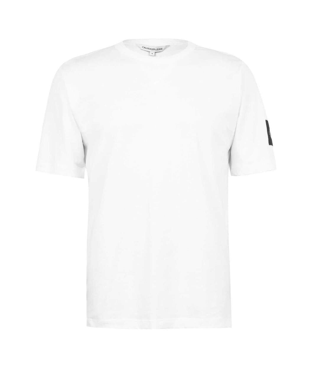 Mens Badge Crew Neck Regular T-shirt Bright White Calvin Klein-1