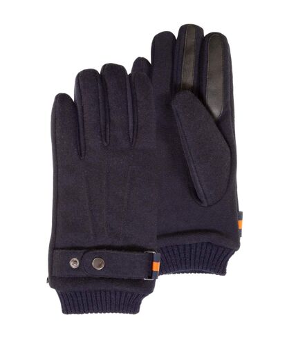 Isotoner Gants homme tactiles en tissu lainé, doublés imitation fourrure