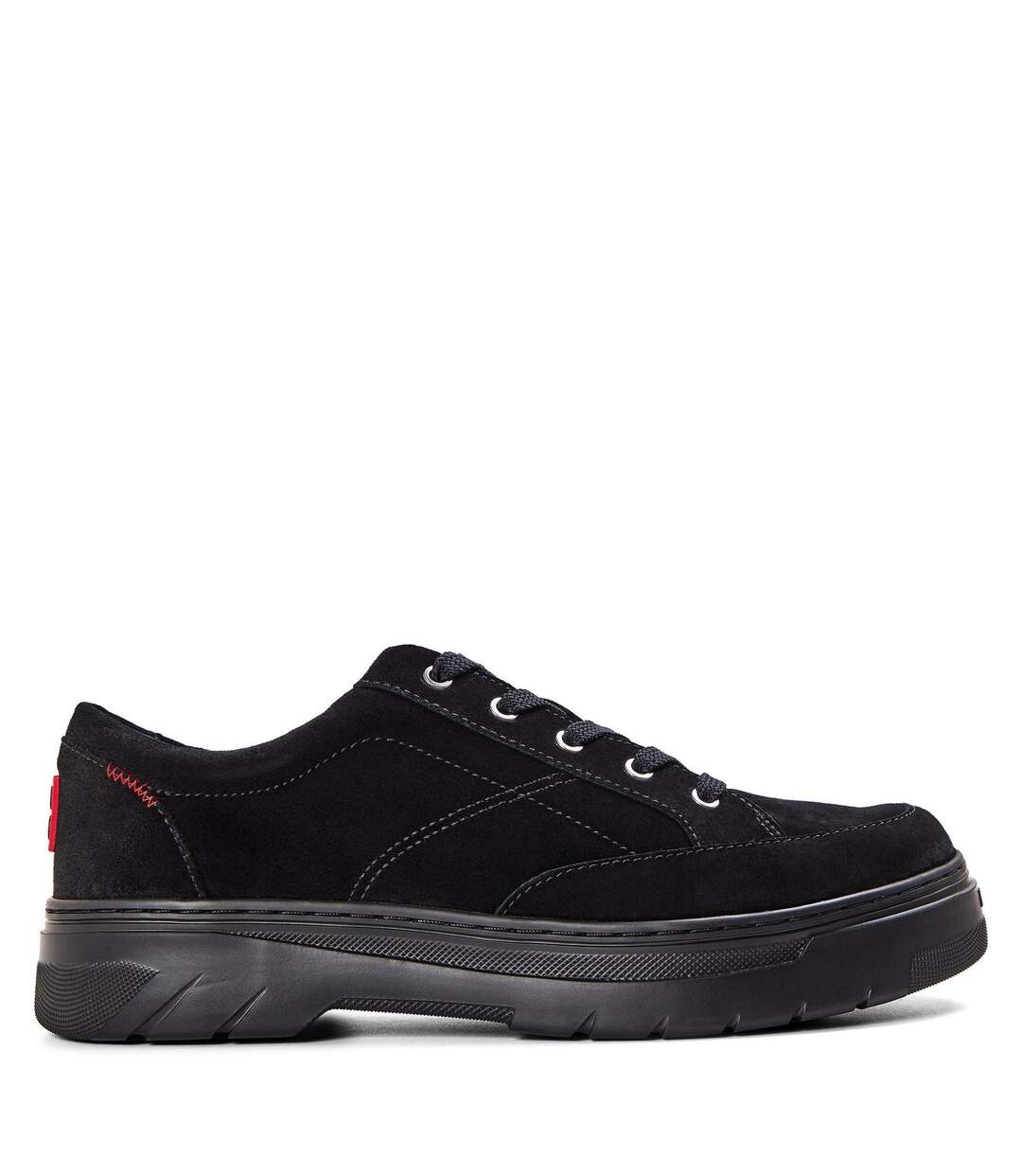 Mens Suede Derby Shoes Black Hugo-1