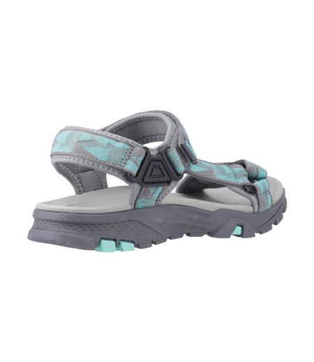 Womens/ladies Stanton Sandals Grey Turquoise Cotswold