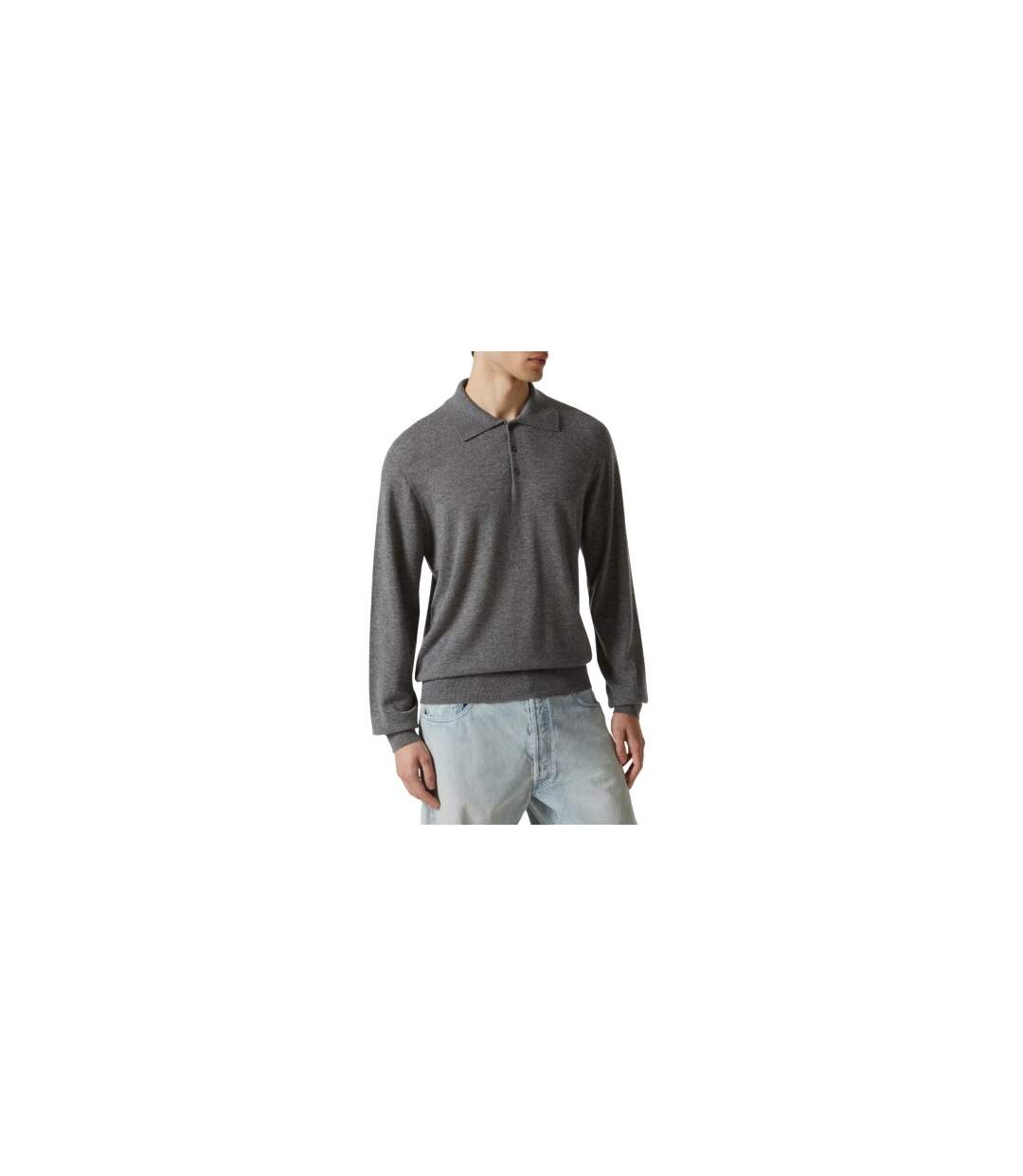 Mens Long-sleeved Polo Shirt Charcoal Capo-1