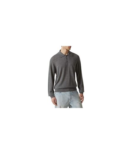 Mens Long-sleeved Polo Shirt Charcoal Capo