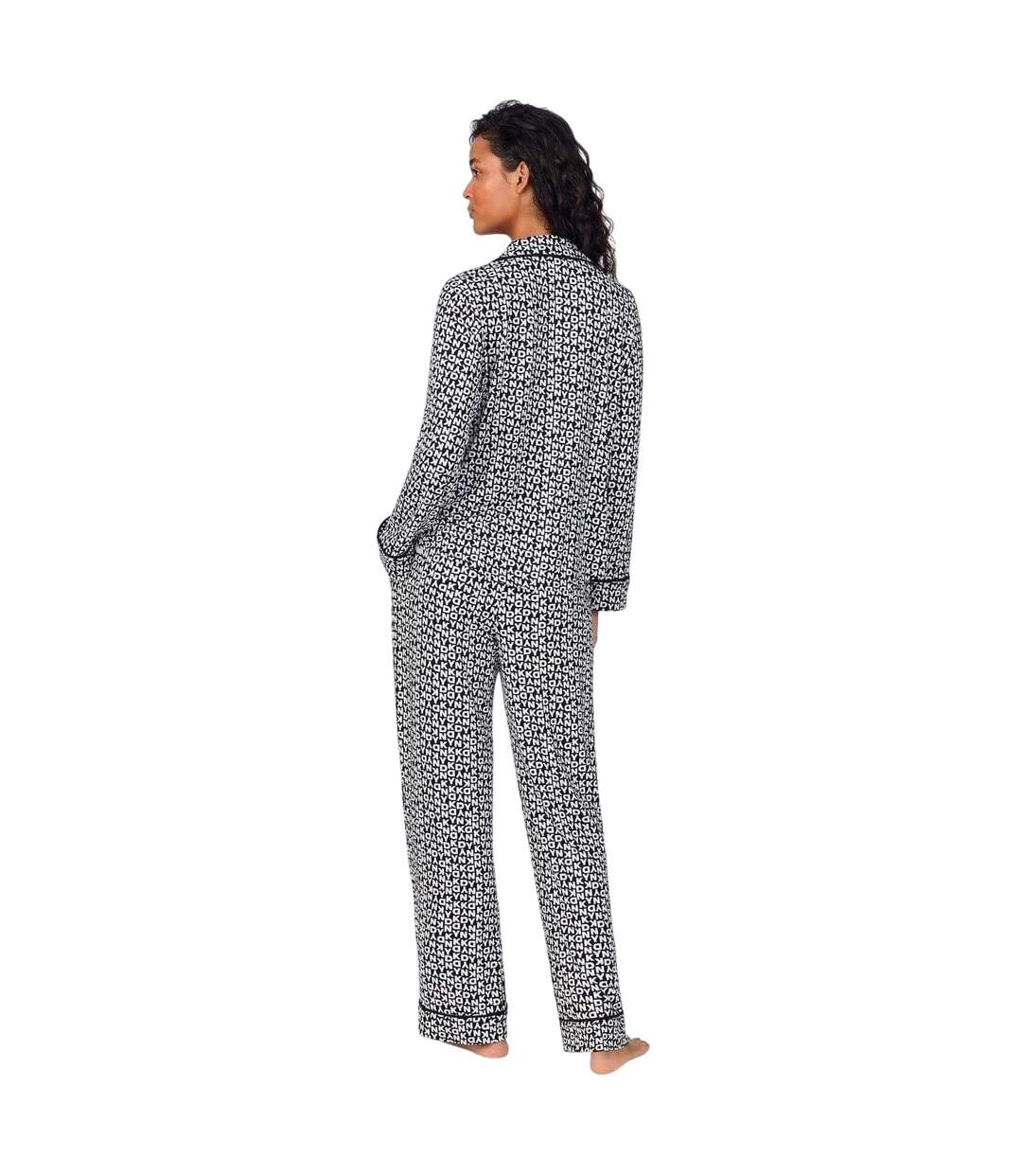 Ensemble De Pyjama Motif/style Lettres Femme Noir DKNY-3