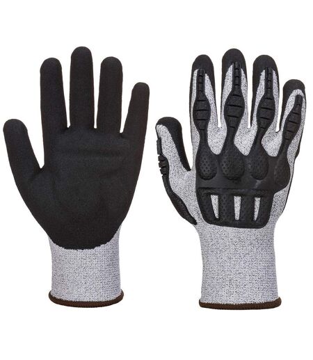 Unisex adult a723 impact resistant tpv cut resistant gloves l grey/black Portwest