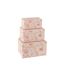 Lot de 3 Boîtes Déco Motif Fleurs 35cm Rose-3