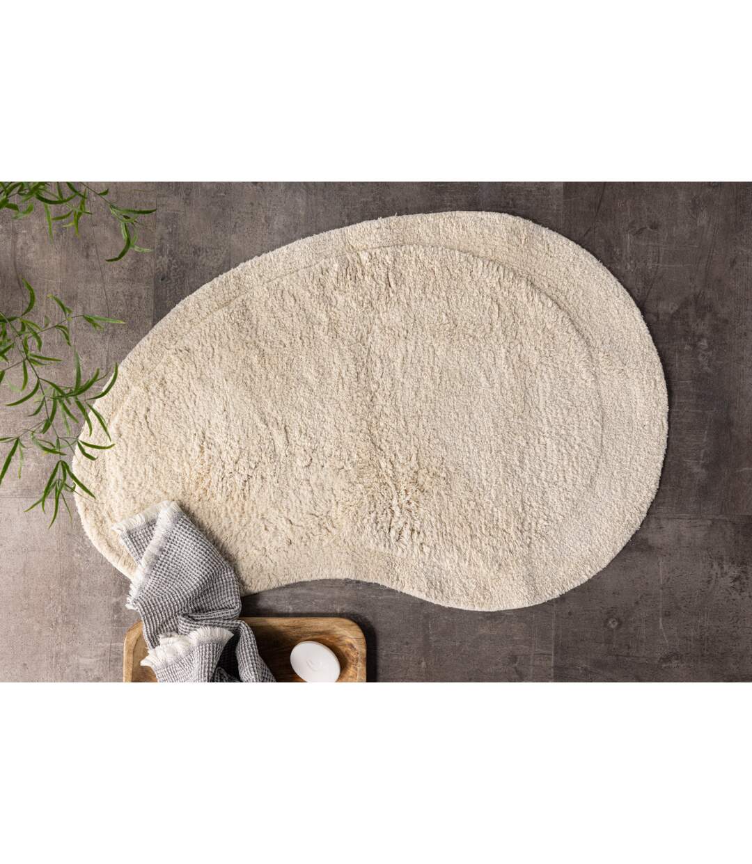 Tapis de Salle de Bain Elvise 60x85cm Naturel-4