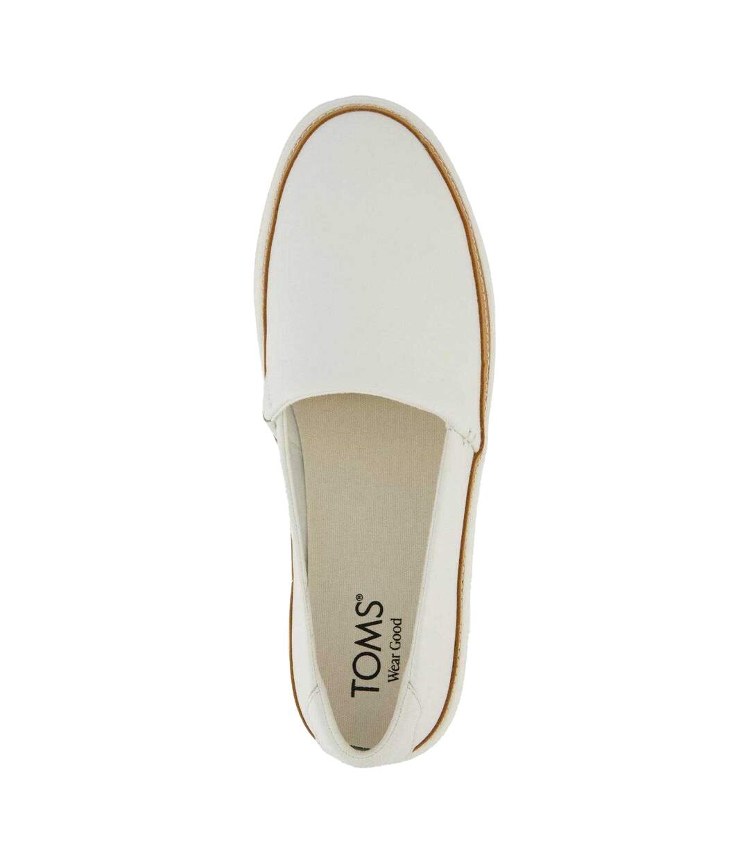 Womens/ladies Kameron Leather Slip-on Shoes White Toms-4