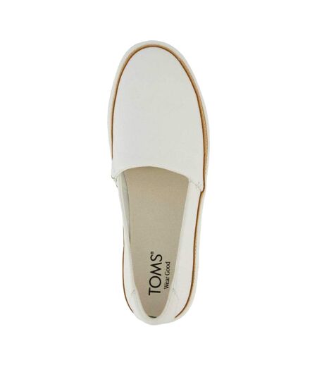 Womens/ladies Kameron Leather Slip-on Shoes White Toms
