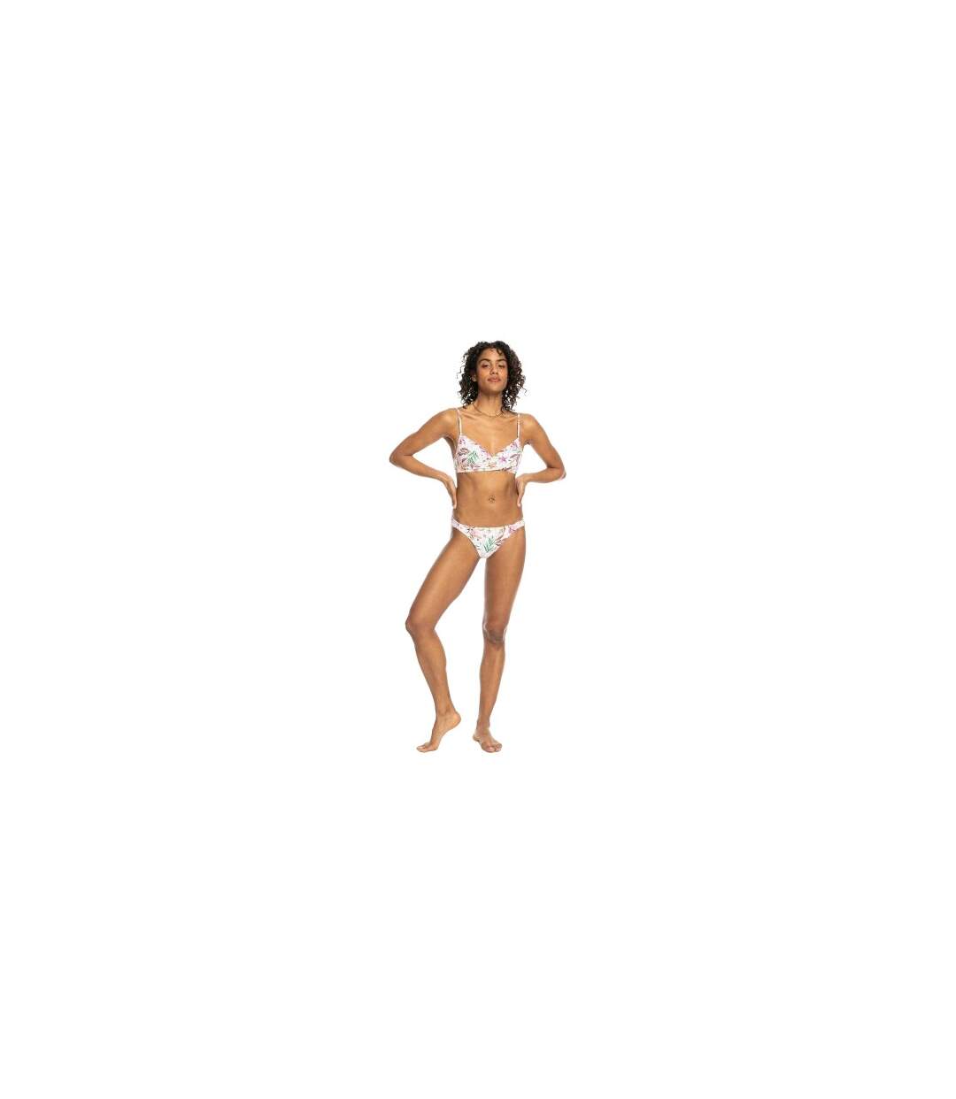 Bas De Maillot De Bain Plage Motif/style Rayé Femme Blanc Rose Roxy-1