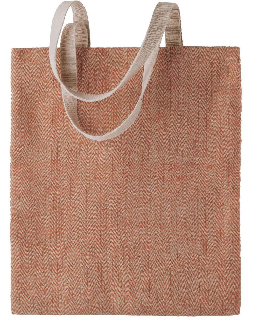 sac en toile de jute teint - KI0226 - orange et naturel-2