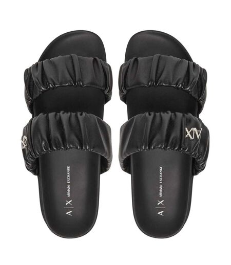 Claquettes Motif/style Ruché Femme Noir Armani Exchange