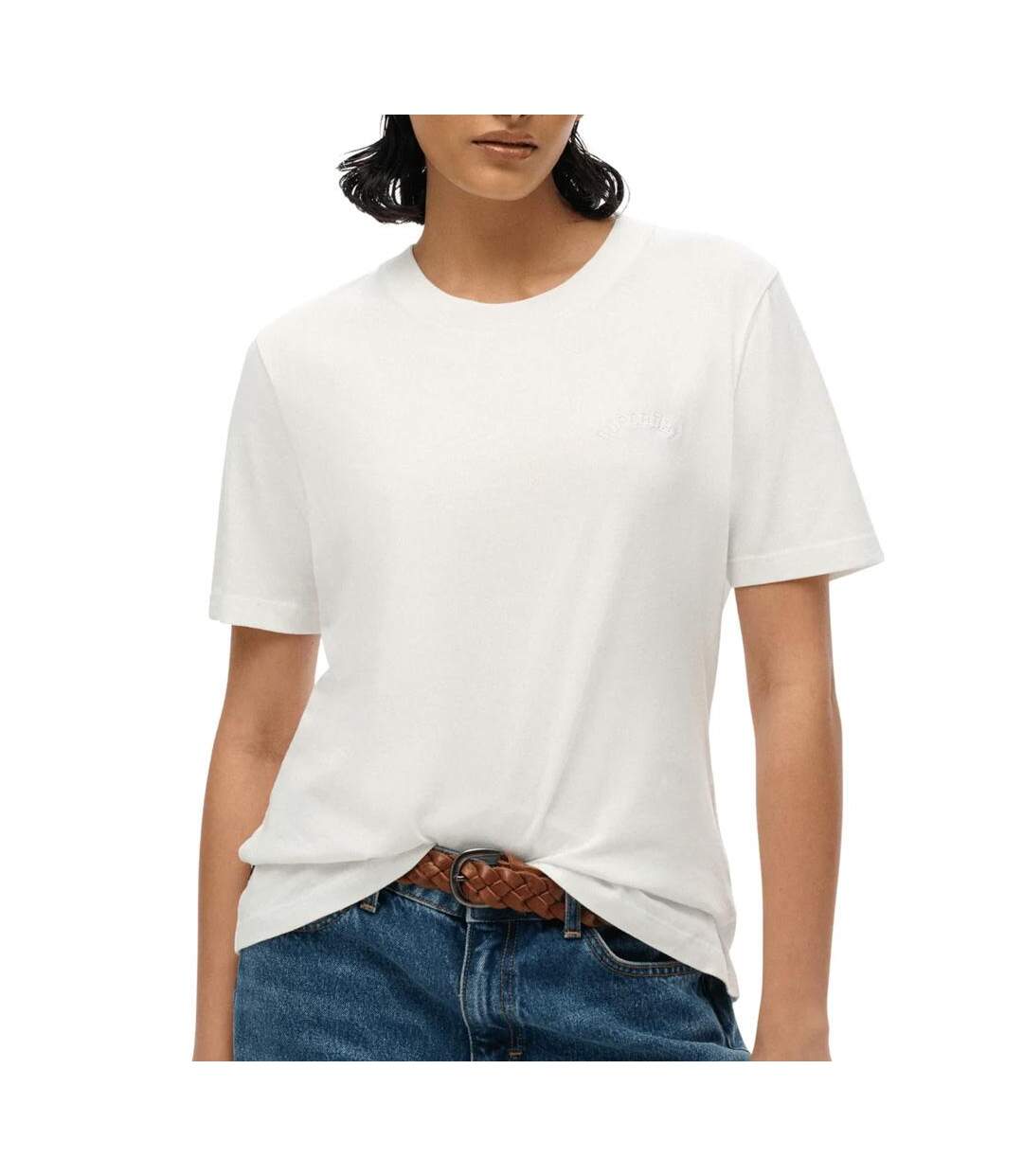 T-Shirt blanc femme superdry w1011644a-1