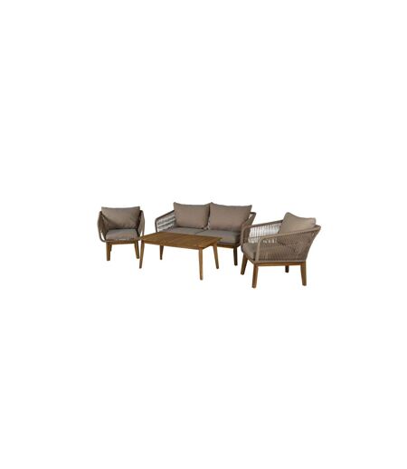 Salon de Jardin en Bois Chania 164cm Beige