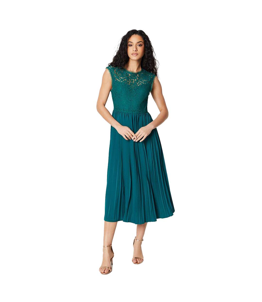 Robe mi-longue femme vert Principles-1