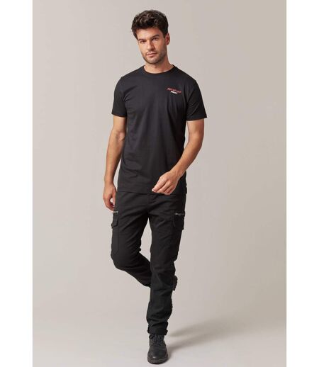 tshirt col rond avec lettrage imprimé sur la poitrine et tête de bulldog aviateur dans le dos BULLDOG